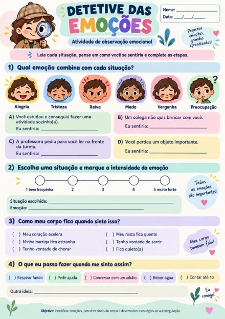 Capa da apostila de 30 Atividades de Emoções