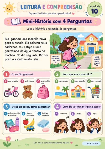 Capa da apostila de 30 Atividades de Leitura e Compreensão